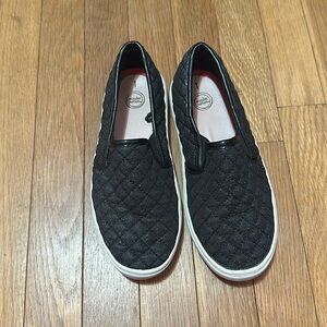 Black glitterr slip ons